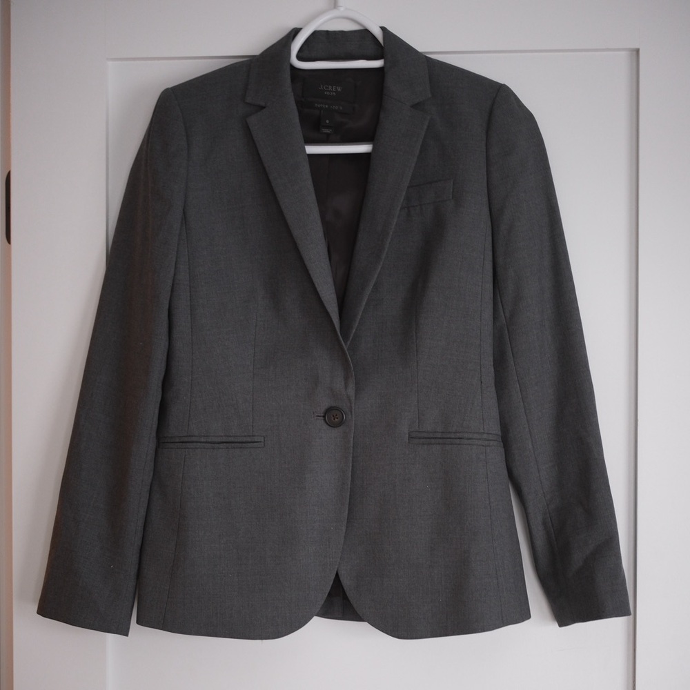 J. Crew Single Button Charcoal Professional Blazer